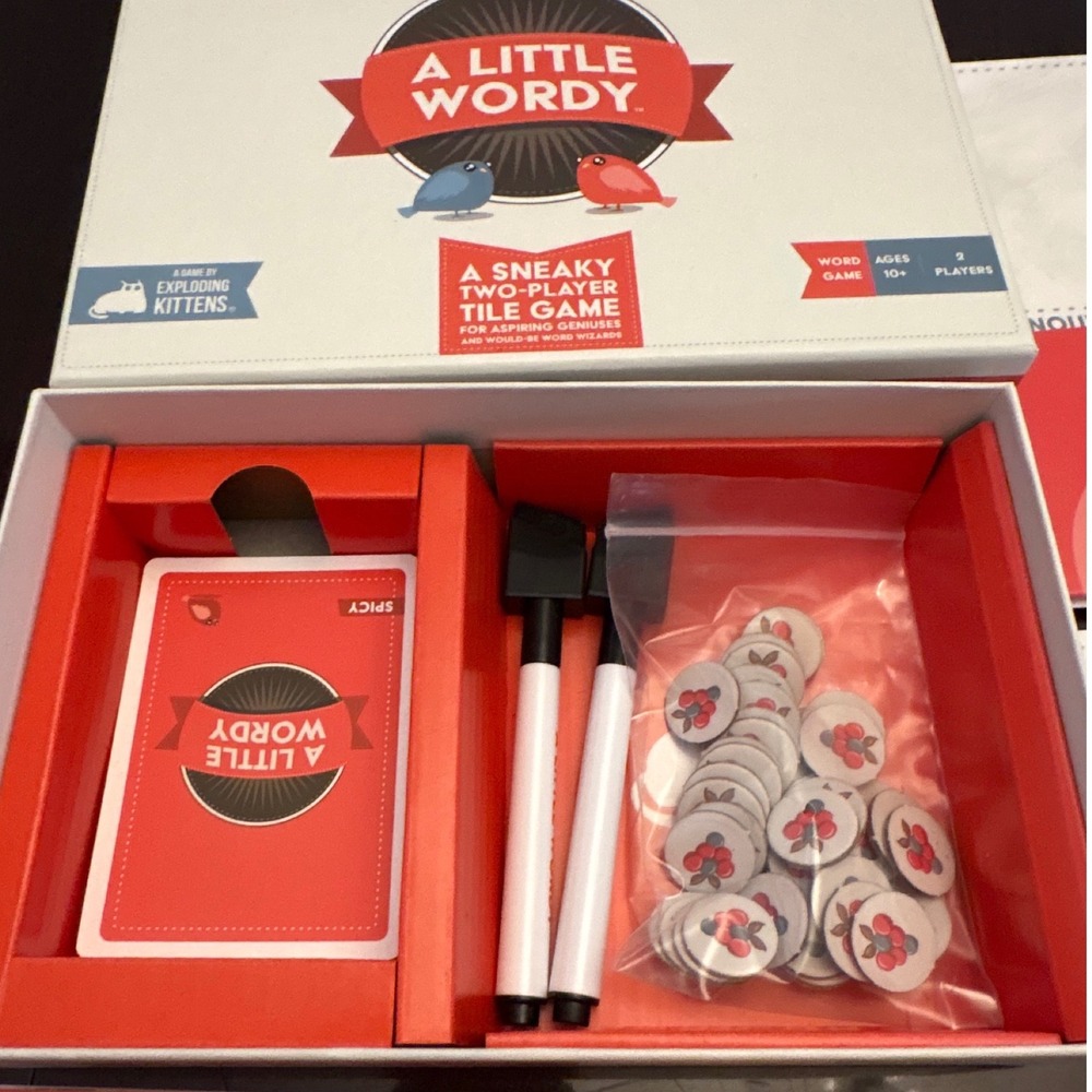 Exploding Kittens A Little Wordy Sneaky Two Player Tile Word Game Complete - Picture 8 of 11